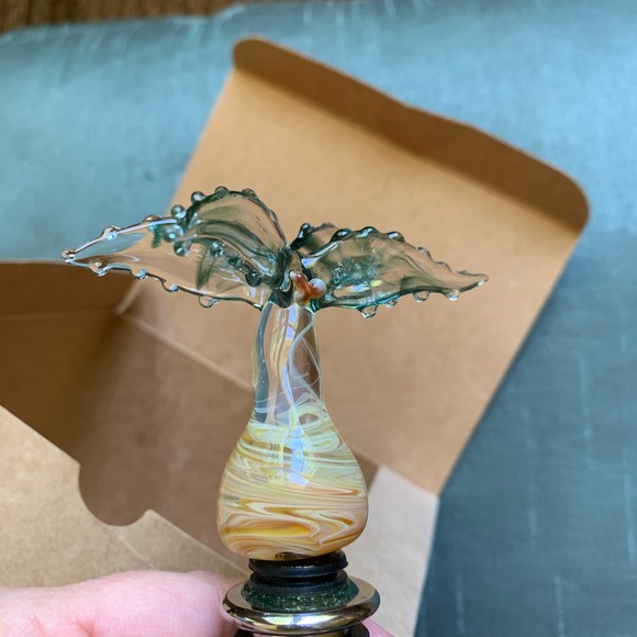 Handcrafted Glass Palm Tree Bottle Stopper - Picture 2 of 7